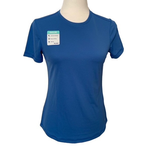 ❤️ NWT Reel Legends Top Short Sleeve UPF30 Sun Protection Blue XS Freeline - Picture 1 of 8